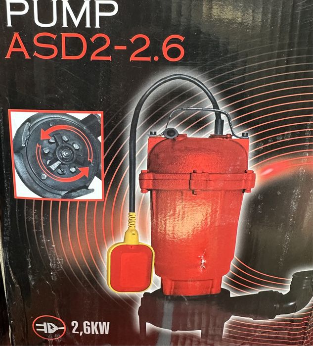 Насос фекальный с ДРОБИЛКОЙ НОЖ 2,6 KW + 25 метров шланга