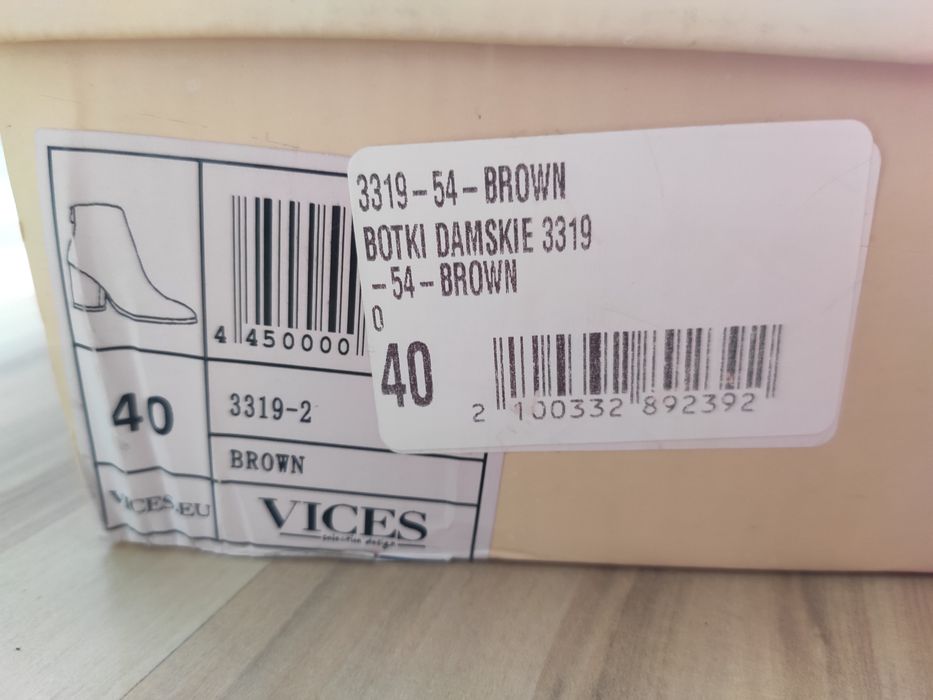 ## NOWE brązowe kamelowe kowbojki Vices kozaki botki roz. 40 ##