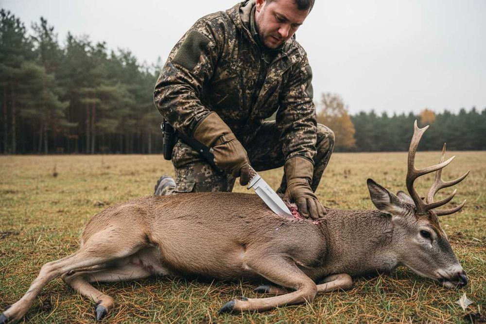 Nóż taktyczno myśliwski KANDAR Polska RÓG JELENIA Hunter poroże ND17
