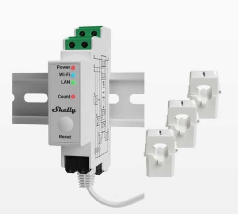 Shelly PRO 3EM Medidor de Energia Avançado de 3 Fases