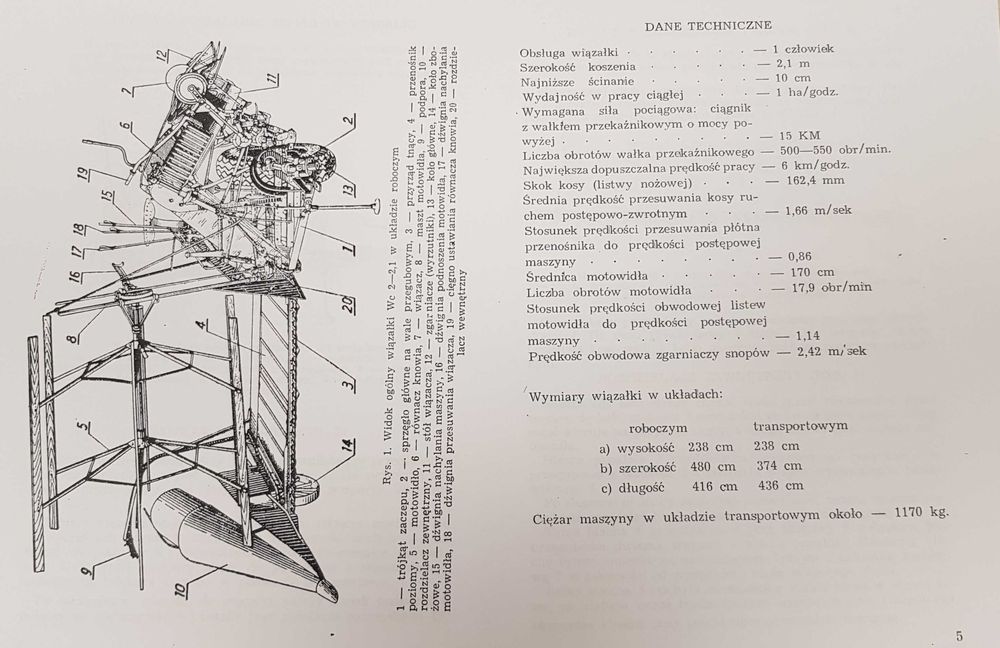 Wiązałka ciągnikowa Wc2-2,1 PFMŻ Instrukcja obsługi