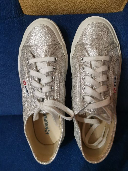 Кеды серебристые женские Superga