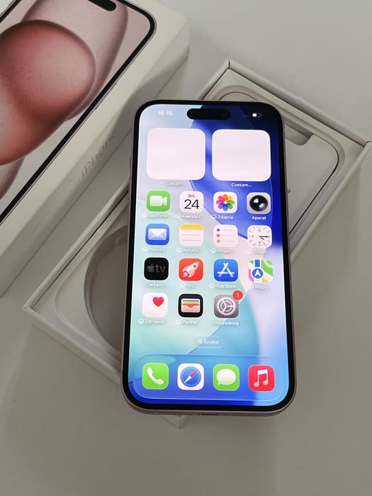 iPhone 15 128GB Różowy Idealny Stan 91% Kondycji Oryginalny