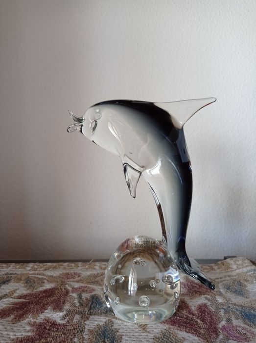 Golfinho decorativo em cristal de Murano