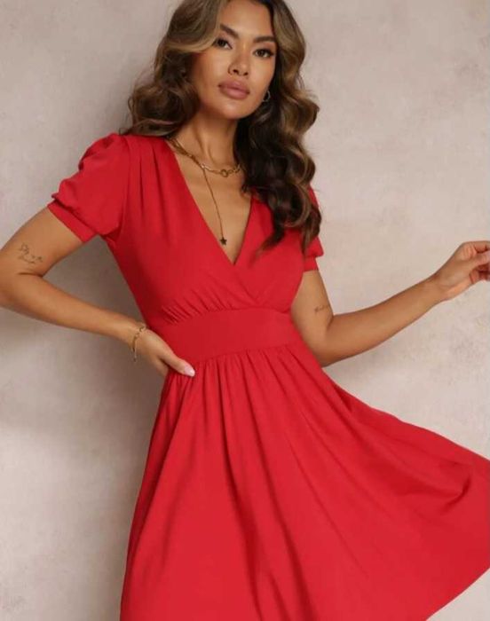 Czerwona sukienka na specjalne okazje wesele 38 M