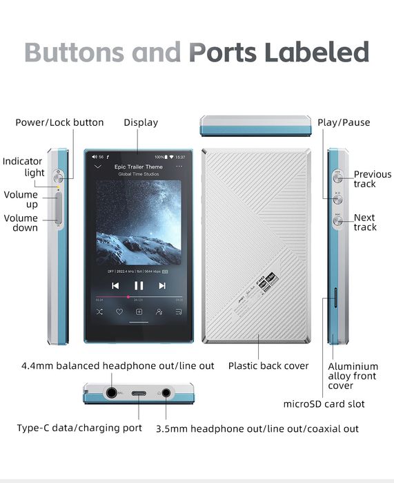high-res lossless плеер FiiO JM21 + micro sd sandisk 256gb в подарок