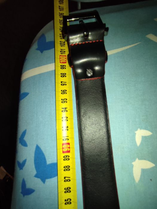 Lavard pasek 90 czarny z czerwonym