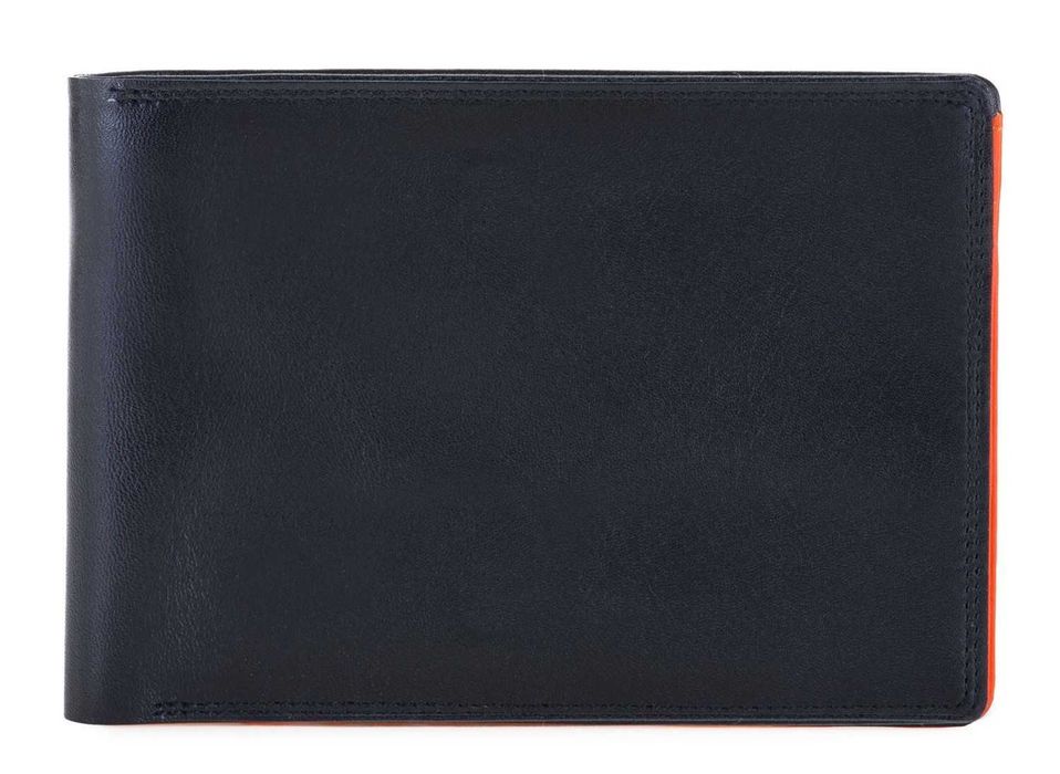 Carteira Passaporte homem com RFID em pele MYWALIT na cor Black/Orange