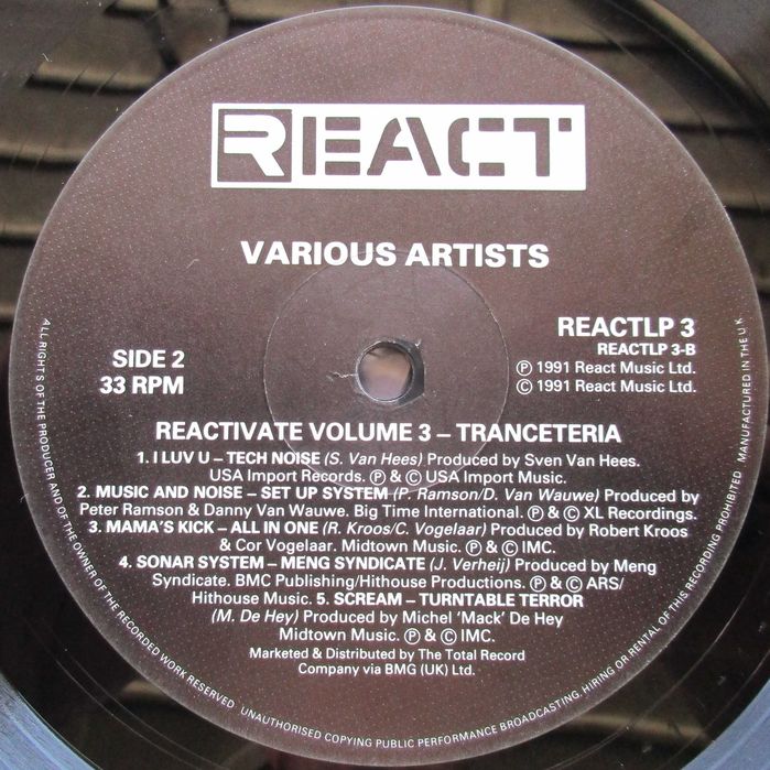 Reactivate Volume 3 - - - - - Tranceteria - - - - - LP
