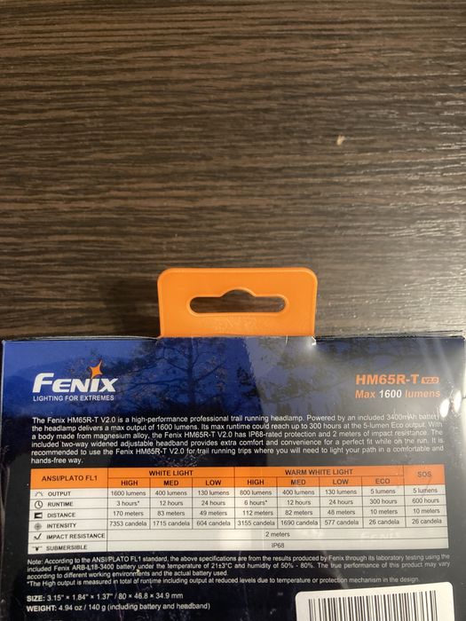 Ліхтар налобний Fenix HM65R-T V2.0 новинка весна 2024