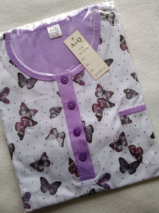 3 XL 46 koszula ciążowa damska piżama nocna do karmienia odpinana pros