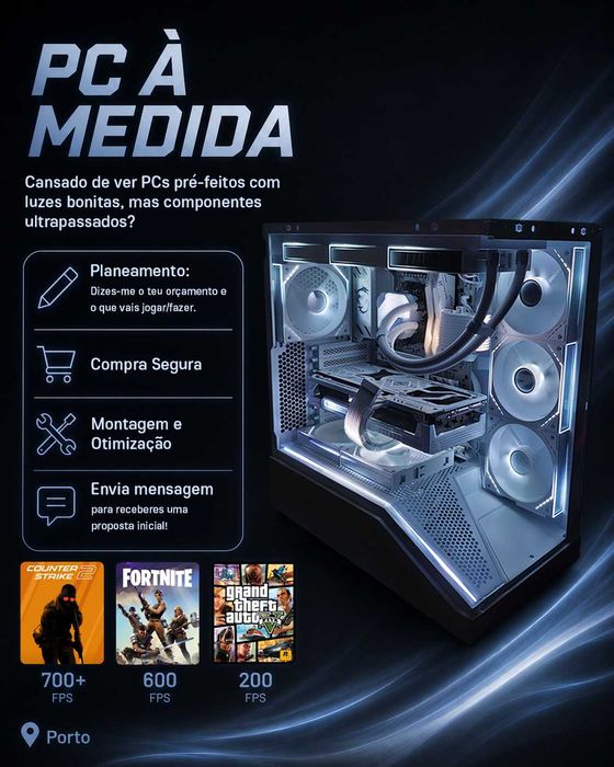 PC Gaming/Trabalho Custom — Peças Novas c/ 3 Anos de Garantia