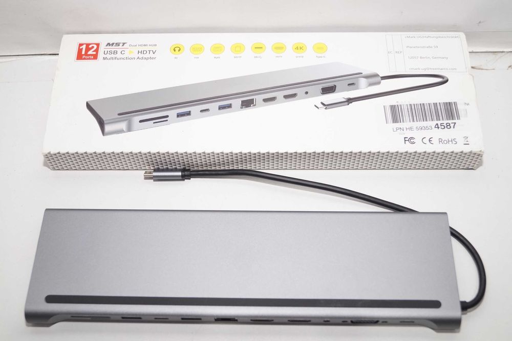 584 Stacja dokująca MST Hub Usb typ C HDMI HDTV 12w1 4K