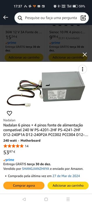 HP prodesk 600 G2 SFF  + fonte de alimentação nova