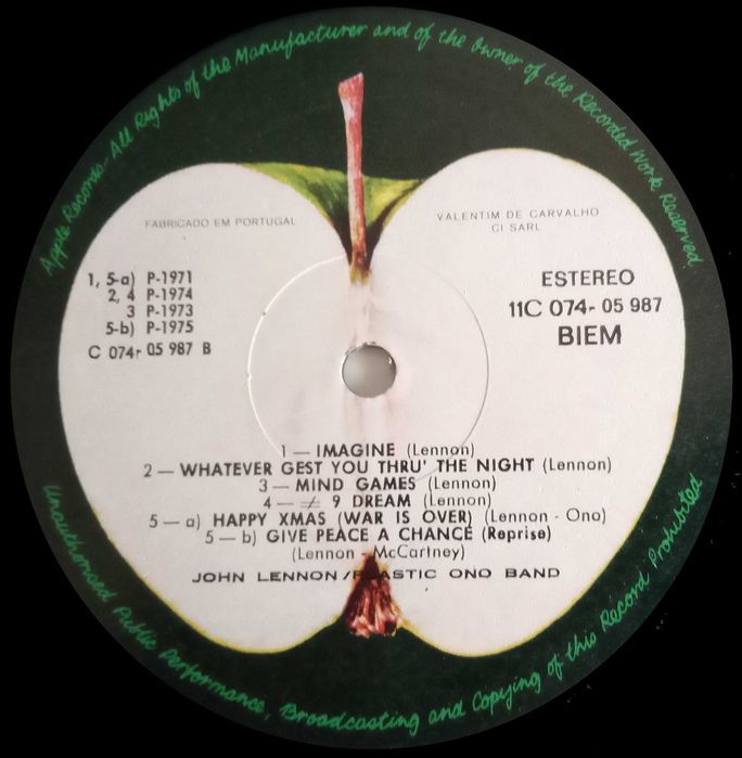John Lennon	- - - - -	Shaved Fish	- - - - -	LP