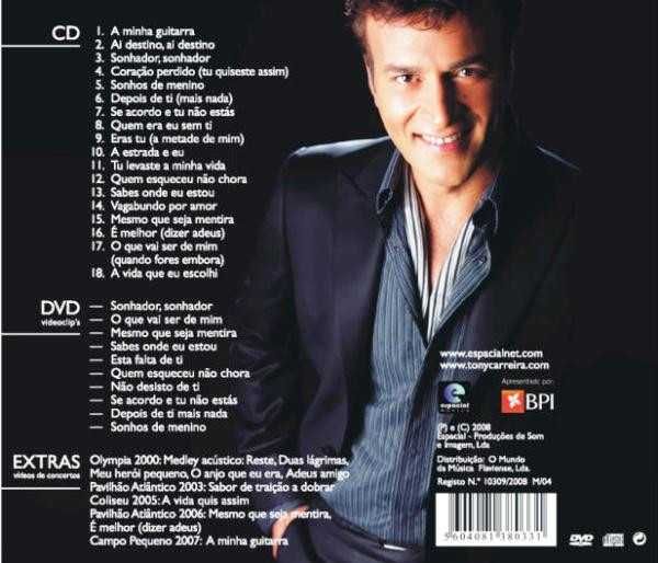 20 Anos De Carreira Live [DVD](中古品) Tony Carreira 20 anos CD e DVD Compilação Glória E Vera Cruz • OLX.pt