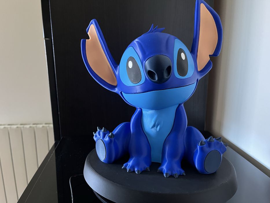 Conjunto Stitch e Angel em impressão 3D com bases