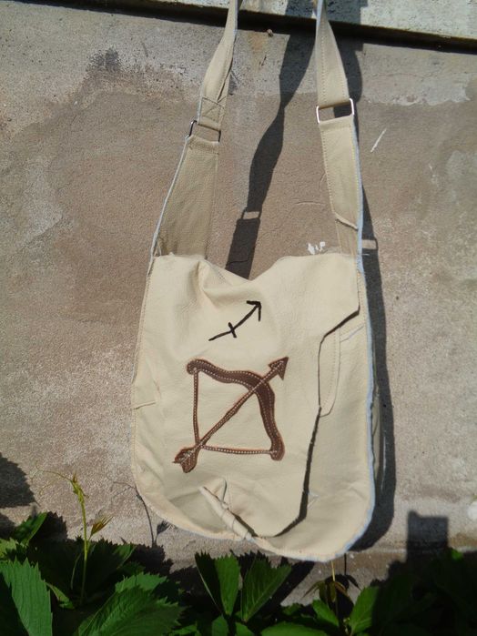 Artystyczna skórzana torebka znaki zodiaku - strzelec. Handmade
