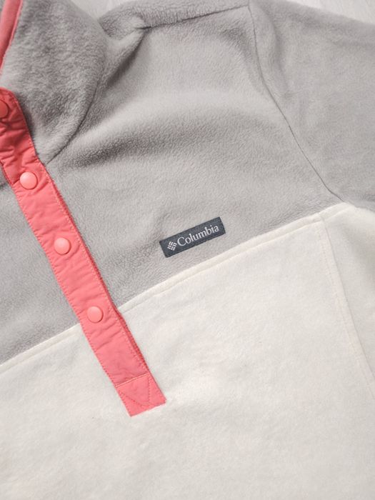Columbia Benton Springs Half Snap Fleece Pullover White Coral Accents