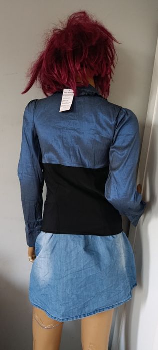 Nowa, koszula damska z gorsetem w stylu gotyckim lub anime