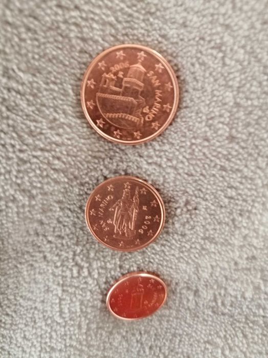 SÃO MARINO 3 MOEDAS de 2006 NOVAS tiradas do próprio rolo ver as fotos