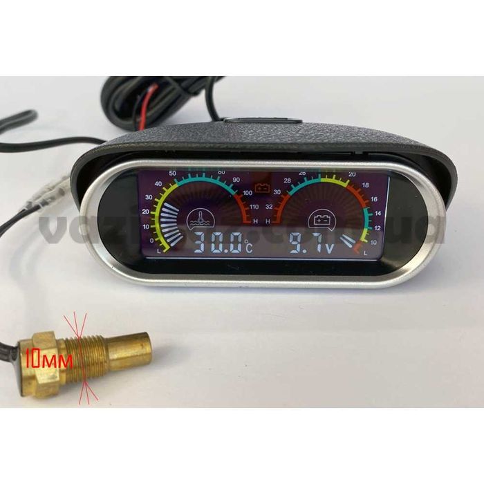 Цифровой датчик температуры двигателя ОЖ + вольтметр 12В - 24 вольта