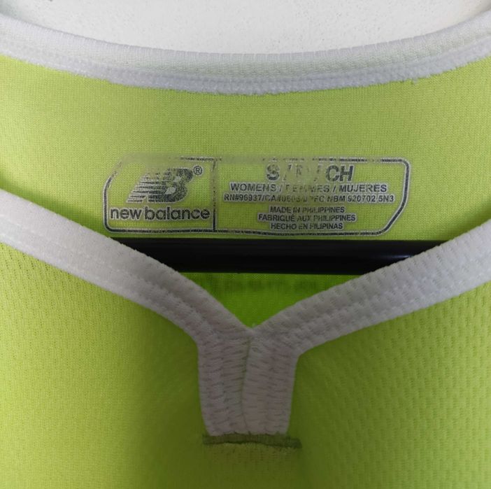 Bluzka Koszulka sportowa T-shirt neonowa seledynowa New Balance