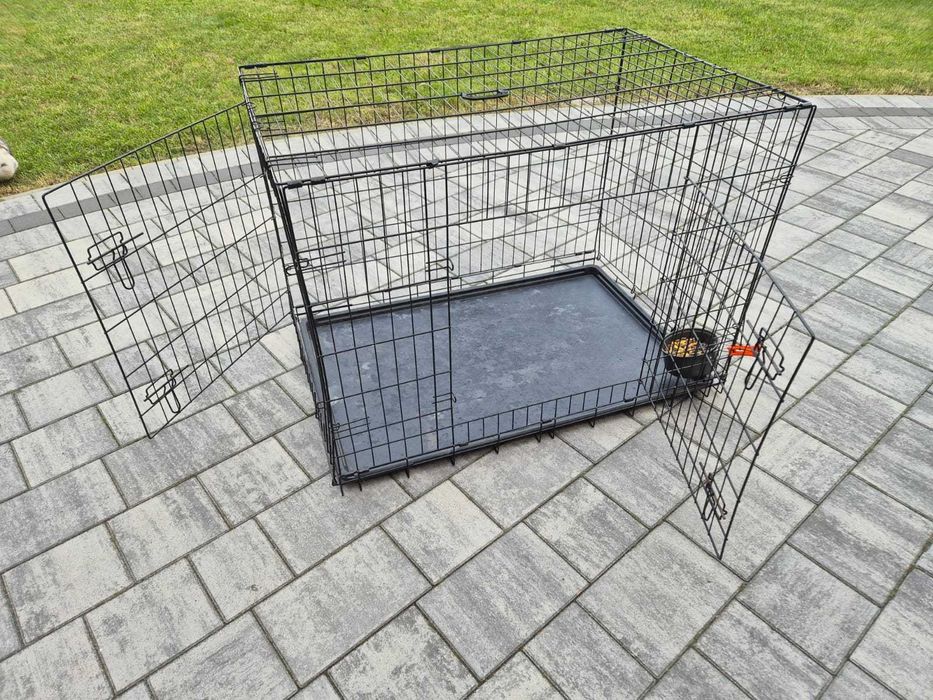 Duża Klatka Transportowa dla Psa do Samochodu do Domu XL Czarny