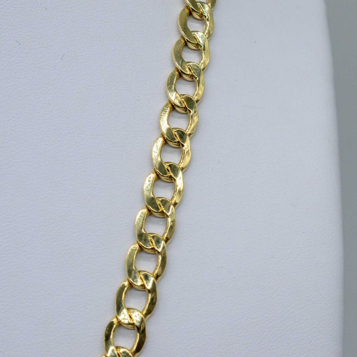 Złoty łańcuszek 585 15,59gram 55cm Pancerka dmuchana 7mm NOWY