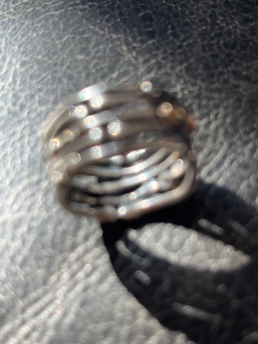Obrączka z brylantami w złotej oprawie Pandora