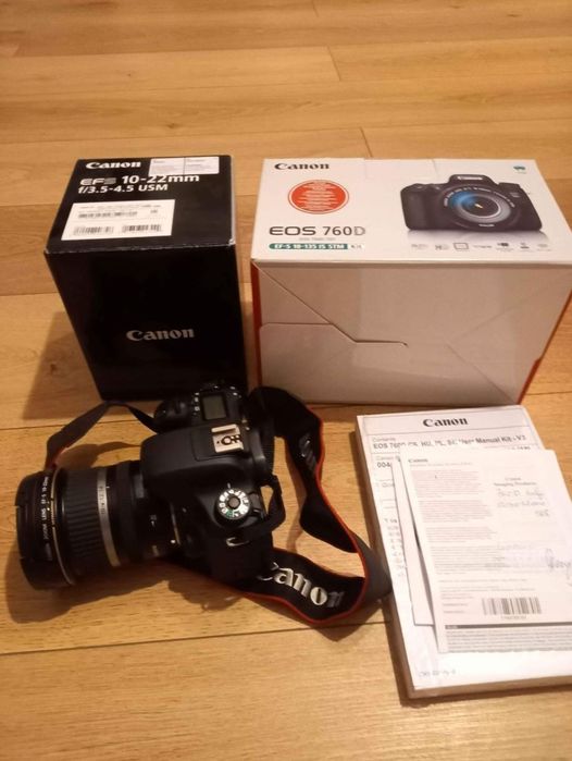 Aparat Canon EOS 760D + obiektyw EFS 10-22 f/3.5-4.5 USM