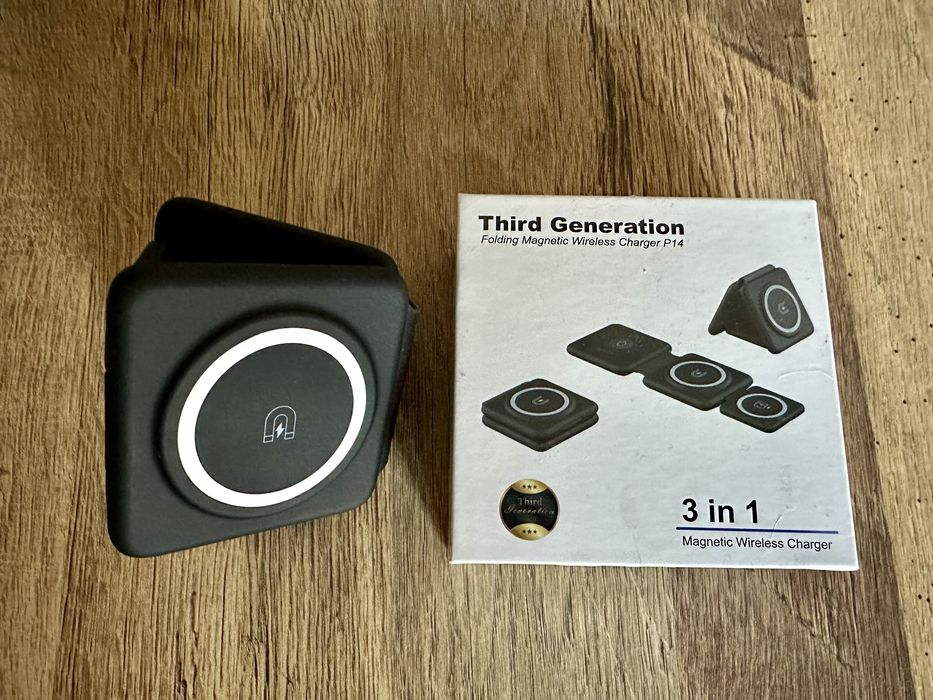 Podróżna ładowarka indukcyjna 3w1 Iphone.