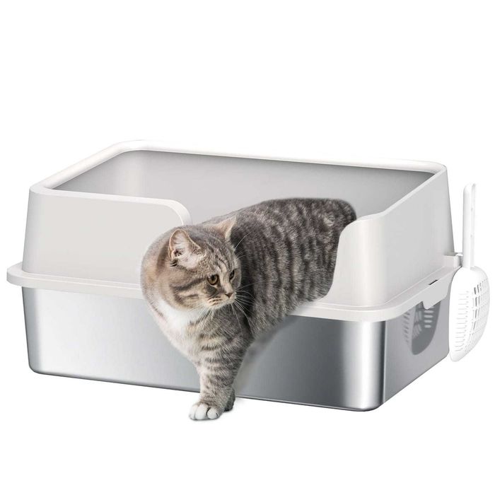 Caixa de Areia em Aço Inox para Gatos – NOVA em Caixa