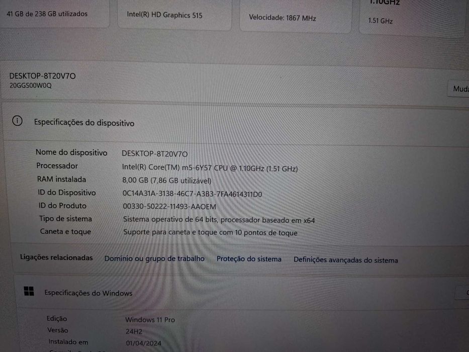 Computador portátil tablet LENOVO thinpad X1 G1 m5 Touch com teclado