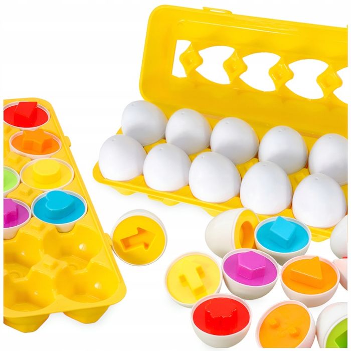 Edukacyjna Układanka Montessori Sorter Dopasuj Jajka Puzzle Kształty 1