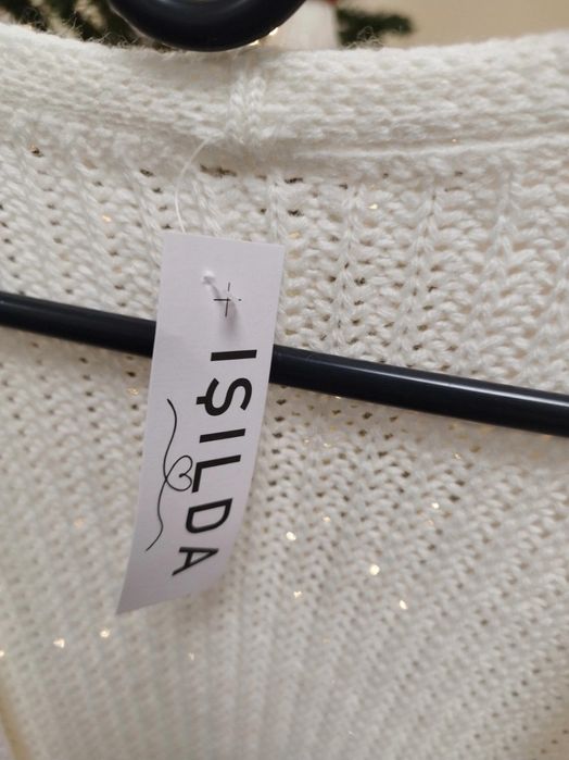 Kardigan długi bialy