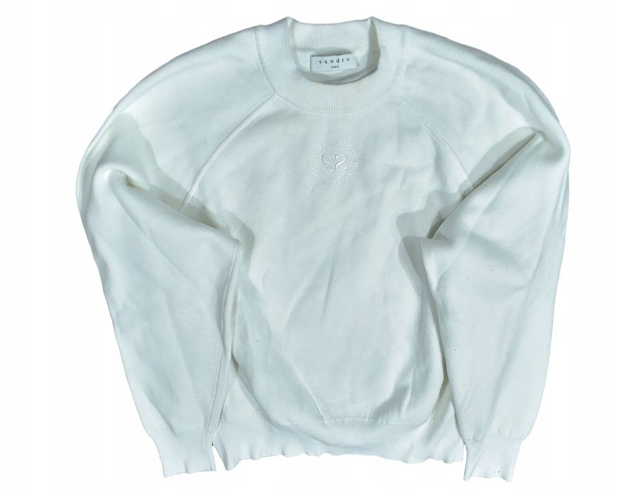 Sandro Paris Biała Bluza Damska Crewneck 1 S