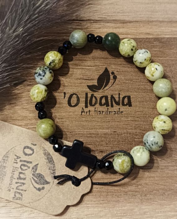 Bransoletka różaniec kamienie naturalne jaspis