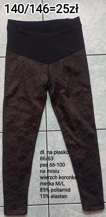 Legginsy dziewczęce ocieplane koronka.