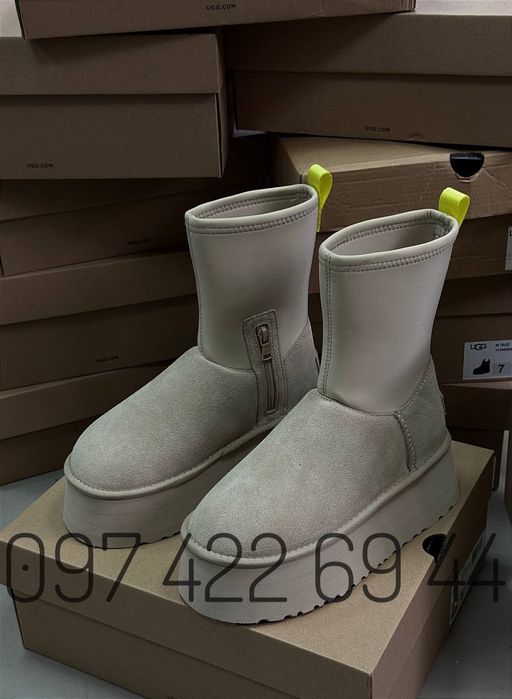 Уггі UGG CLASSIC DIPPER Black /Chestnut Жіночі Уггі на Платформі Угги
