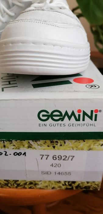 Okazja Białe komfortowe skórzane snakersy adidasy na platformie marki Gemini roz 42