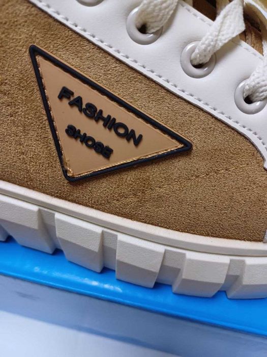 Ботинки кеды из нубука и кожи