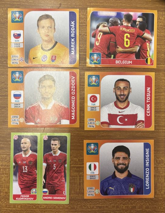 Cromos da colecao Euro 2020