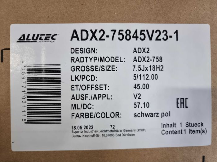 Nowe alufelgi VW 18" 5x112 Passat T-Roc Tiguan Touran - Czarne