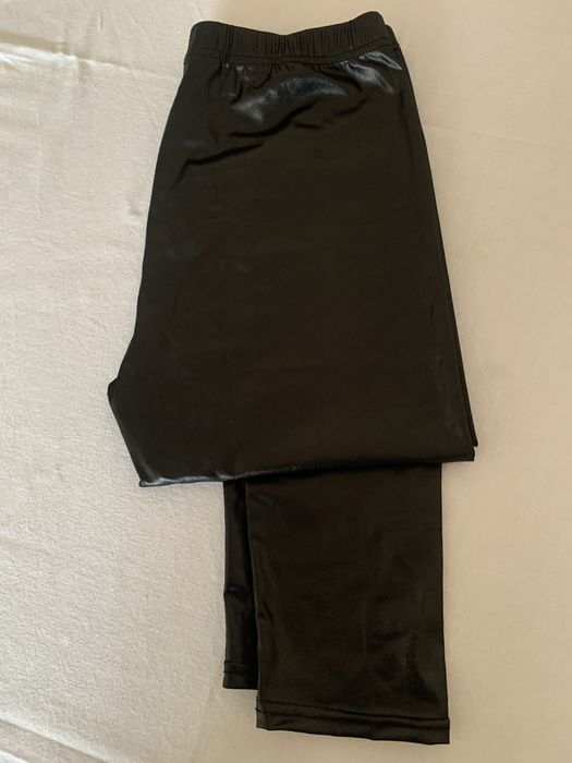 Legginsy damskie czarne, skóropodobne