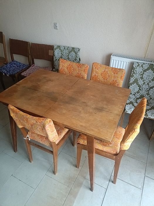 Stół drewniany rozkładany z krzesłami okazja promocja