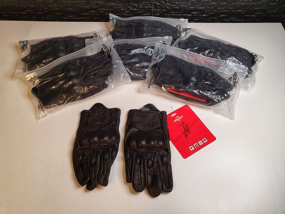 (NOVO) Luvas em Pele Battlehide com proteção Motard Mota Racer