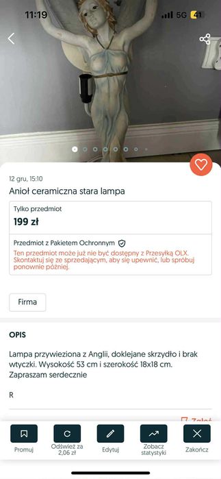 Anioł piękna ozdoba