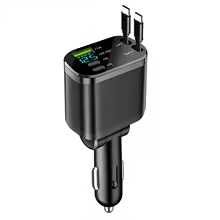 Ładowarka samochodowa 5w1 2x typu-C 1x USB 2x wejście typu C