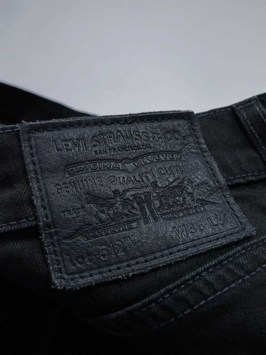 Levi's Premium 512 Blank Red Tab Slim Taper Jeans 36x30 - Full Black